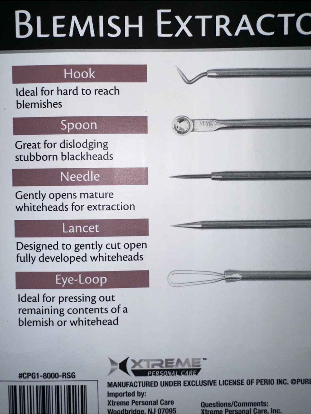 5-Piece Blemish Extractor Set - Silver - Picture 3 of 3
